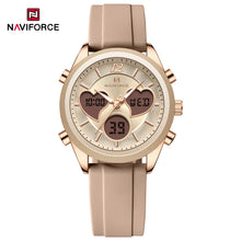 Cargar imagen en el visor de la galería, Naviforce Goma Doble Hora Dama Ref Nf5045T
